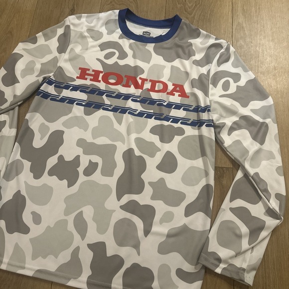 HONDA Camo Long Sleeve Jersey Shirt MX Motocross Racing Team Official Med NWOT